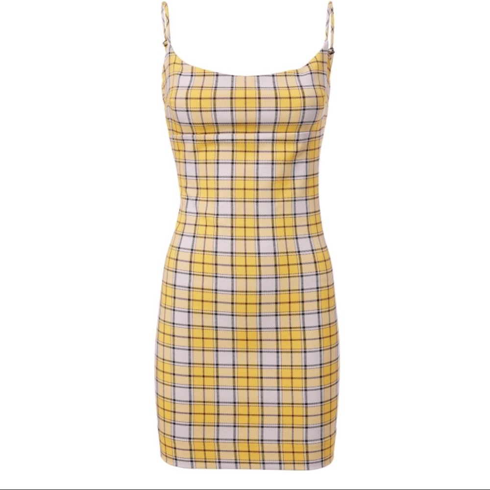 Miaou Viki Yellow Dress - ‘Clueless’ plaid print